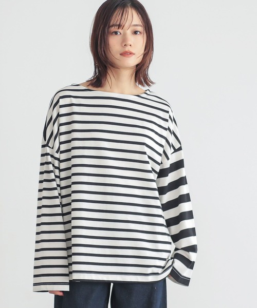 n'OrLABEL（ノアールレーベル）の「『ミックスボーダーカットソー』（Tシャツ/カットソー・レディース・ブルー/イエロー/アイボリー/ブラック・FREE）」の6枚目の写真