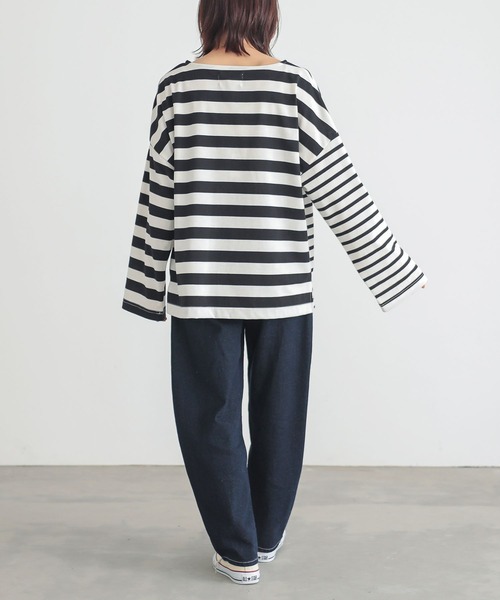 n'OrLABEL（ノアールレーベル）の「『ミックスボーダーカットソー』（Tシャツ/カットソー・レディース・ブルー/イエロー/アイボリー/ブラック・FREE）」の7枚目の写真