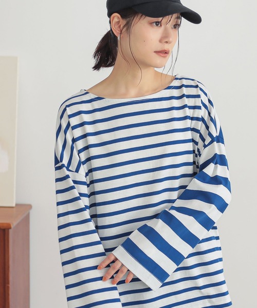 n'OrLABEL（ノアールレーベル）の「『ミックスボーダーカットソー』（Tシャツ/カットソー・レディース・ブルー/イエロー/アイボリー/ブラック・FREE）」の10枚目の写真