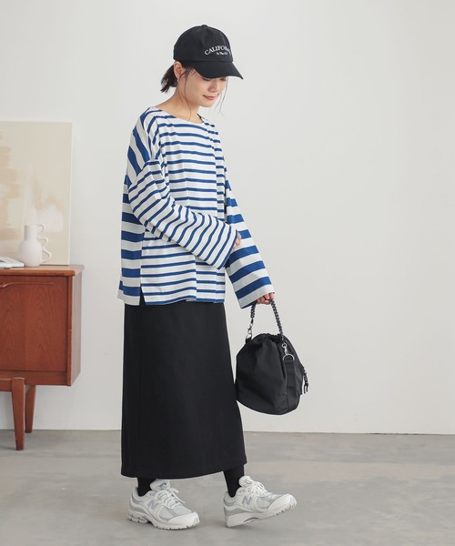 n'OrLABEL（ノアールレーベル）の「『ミックスボーダーカットソー』（Tシャツ/カットソー・レディース・ブルー/イエロー/アイボリー/ブラック・FREE）」の11枚目の写真