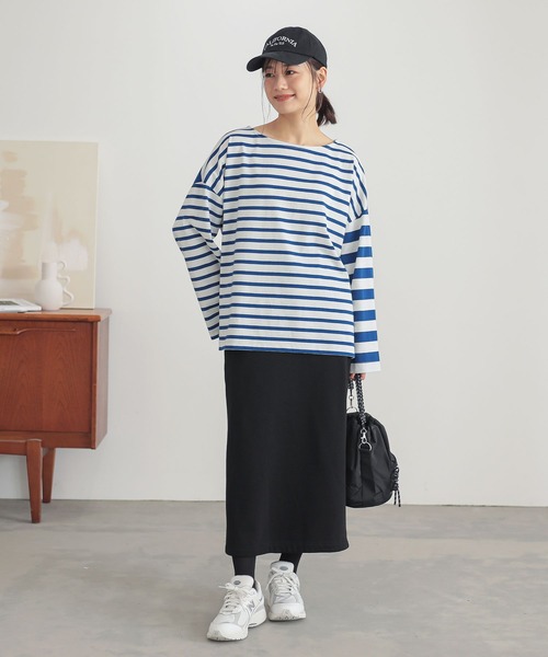 n'OrLABEL（ノアールレーベル）の「『ミックスボーダーカットソー』（Tシャツ/カットソー・レディース・ブルー/イエロー/アイボリー/ブラック・FREE）」の12枚目の写真