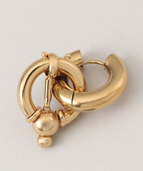 TIMELESS PEARLY/タイムレスパーリー】Gold lock and cyrst：ピアス