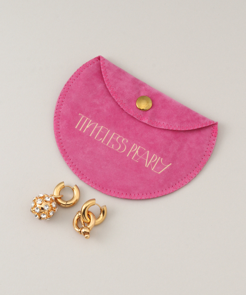 TIMELESS PEARLY/タイムレスパーリー】Gold lock and cyrst：ピアス