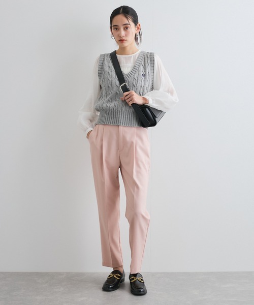 VIS(ビス)の「【洗える】シャーリングブラウス(シャツ/ブラウス・レディース・ネイビー/ホワイト/クリーム・FREE)」の6枚目の写真