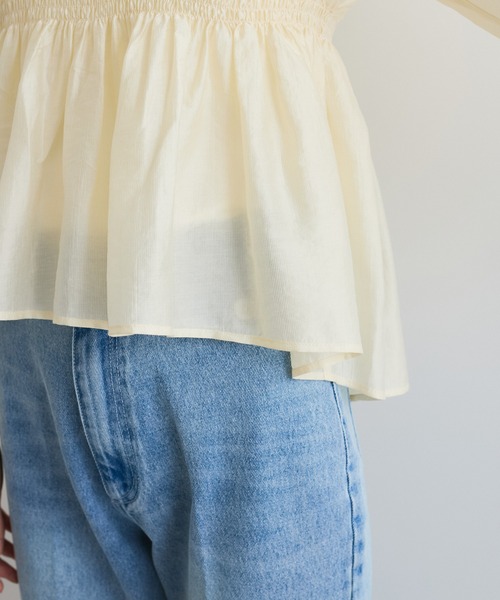 VIS(ビス)の「【洗える】シャーリングブラウス(シャツ/ブラウス・レディース・ネイビー/ホワイト/クリーム・FREE)」の22枚目の写真