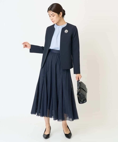a.v.v（アーヴェヴェ）の「【洗える】チュールマーメイドスカート（スカート・レディース・ネイビー/ブラック・34/36/38/40/42）」の14枚目の写真