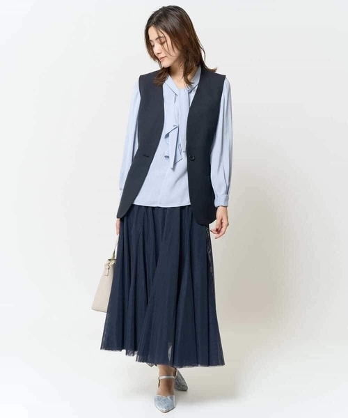 a.v.v（アーヴェヴェ）の「【洗える】チュールマーメイドスカート（スカート・レディース・ネイビー/ブラック・34/36/38/40/42）」の18枚目の写真