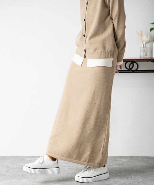 MILLION CARATS（ミリオンカラッツ）の「フェイクレイヤード ニットカーデ＆リラックススカートセット（アンサンブル・レディース・ブラウン/グレー・FREE）」の14枚目の写真