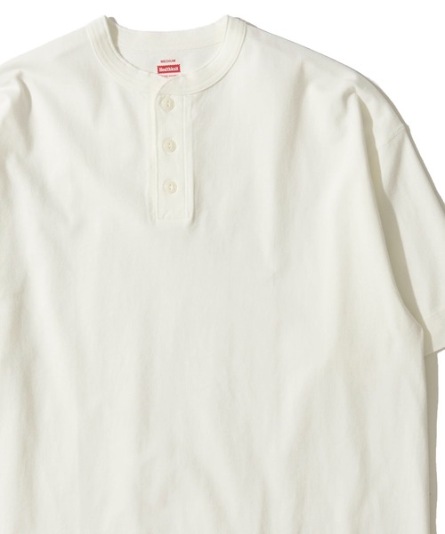 Healthknit(ヘルスニット)の「【Healthknit】Henleyneck S/S Tee / ヘンリーネック ショートスリーブTシャツ(Tシャツ/カットソー・メンズ・ヘザーチャコール/ブラック/オートミール/ホワイト/チャコールグレー/杢グレー・MEDIUM/LARGE/X-LARGE/SMALL)」の2枚目の写真