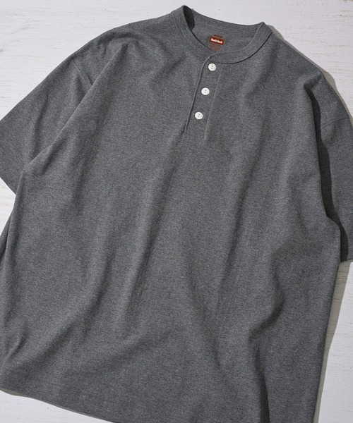 Healthknit(ヘルスニット)の「【Healthknit】Henleyneck S/S Tee / ヘンリーネック ショートスリーブTシャツ(Tシャツ/カットソー・メンズ・ヘザーチャコール/ブラック/オートミール/ホワイト/チャコールグレー/杢グレー・MEDIUM/LARGE/X-LARGE/SMALL)」の5枚目の写真