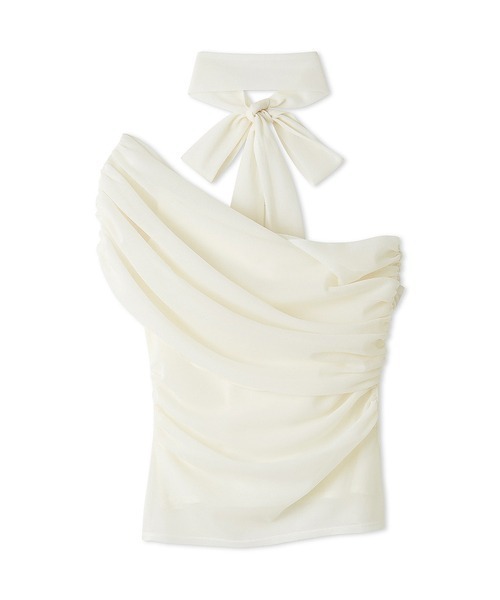 スナイデル ギャザーアシメカットプルオーバー　オフホワイト ギャザーアシメカットプルオーバー（カットソー/Tシャツ