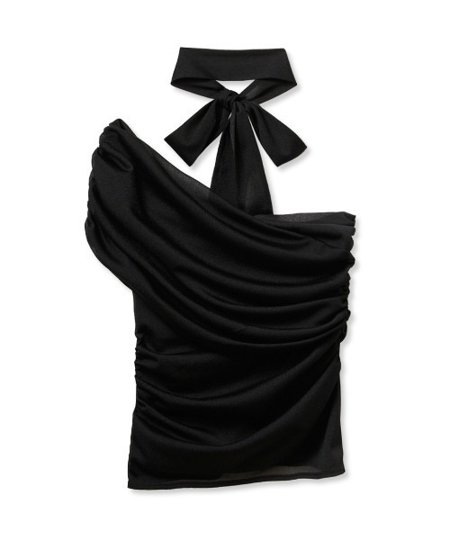 SNIDEL（スナイデル）の「ギャザーアシメカットプルオーバー（Tシャツ/カットソー・レディース・オフホワイト/ブラック/ラベンダー・FREE）」の13枚目の写真