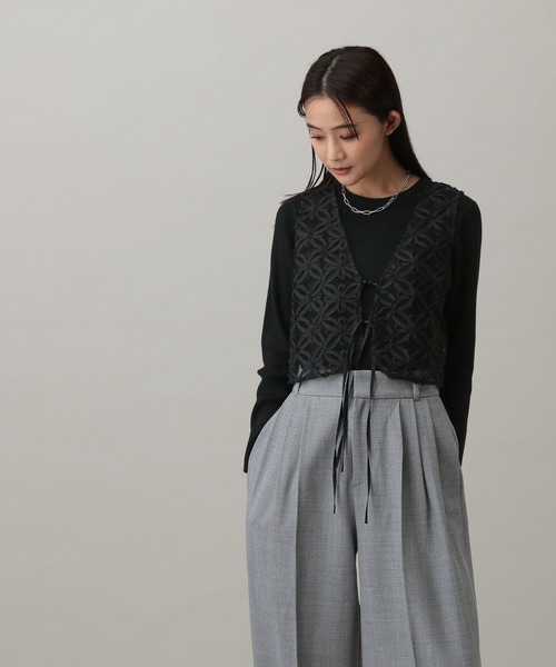 日曜限定❗️journal standard luxe Hariレースワークベスト GLOBAL WORK ベスト ジレ MATINEE LINE/レースショートベスト