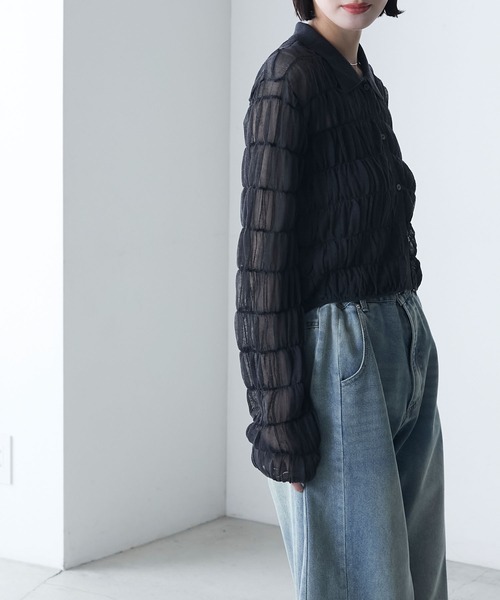 カーディガン シャーリングシアーニット レディース LIAN ニット セーター シャーリングシアーニット レディース