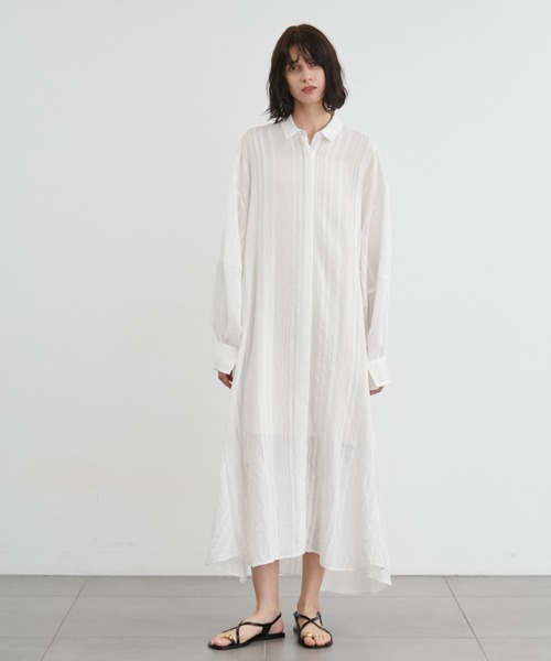 styling/（スタイリング）の「ジャガードシャツワンピース（ワンピース・レディース・ホワイト/ブラウン/ブラック・1/0）」の4枚目の写真