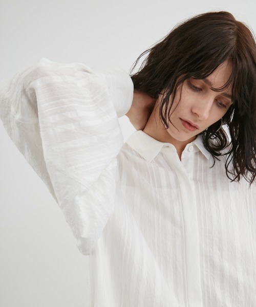 styling/（スタイリング）の「ジャガードシャツワンピース（ワンピース・レディース・ホワイト/ブラウン/ブラック・1/0）」の7枚目の写真