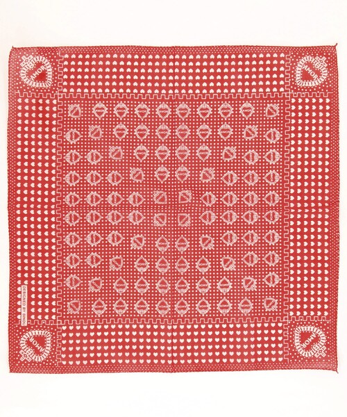 FREAK'S STORE(フリークスストア)の「Bindu/ビンドゥー Amor Bandana/アモールプリントバンダナ(バンダナ/スカーフ・レディース・ネイビー/ブラック/レッド・ONE SIZE)」の3枚目の写真