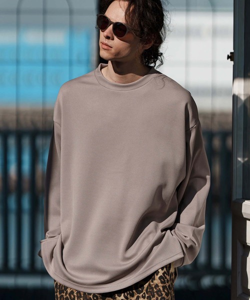 CAMBIO（カンビオ）の「mlt5073-ビックシルエットサイドスリットカットソー（Tシャツ/カットソー・メンズ・グレイッシュベージュ/ブラック/ホワイト・M/L/XL）」の10枚目の写真
