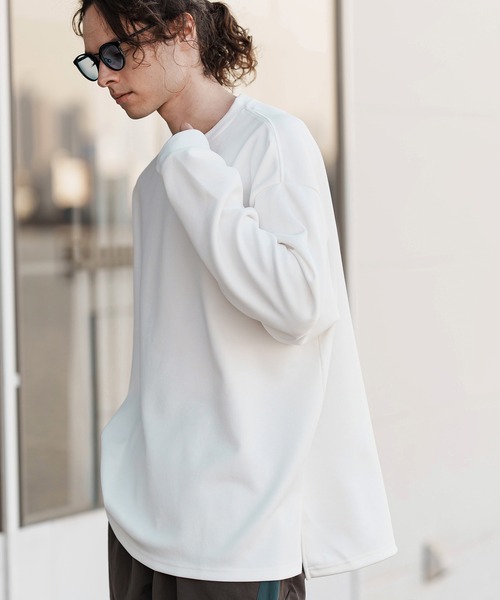 CAMBIO（カンビオ）の「mlt5073-ビックシルエットサイドスリットカットソー（Tシャツ/カットソー・メンズ・グレイッシュベージュ/ブラック/ホワイト・M/L/XL）」の17枚目の写真