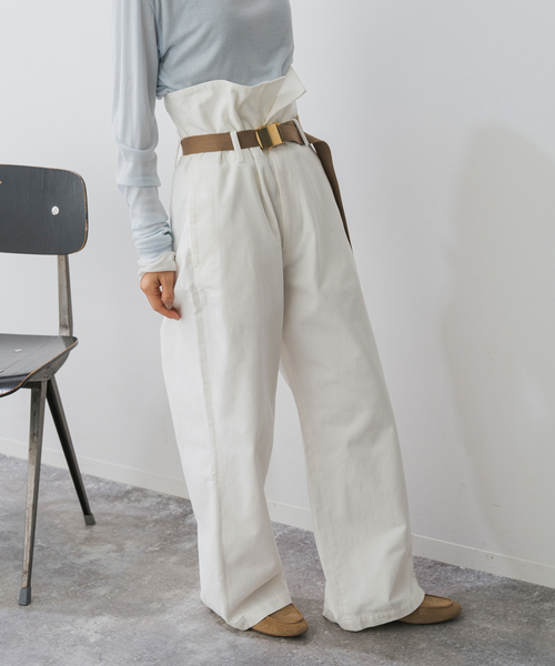 Spick & Span(スピックアンドスパン)の「Higuchi*S2WAYハイウエストパンツ(チノパンツ・レディース・ベージュ/カーキ/ホワイト・34/36/38/40)」の8枚目の写真