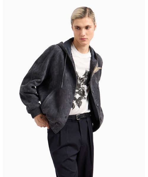 EMPORIO ARMANI（エンポリオアルマーニ）の「【エンポリオ アルマーニ】ASV Tシャツ リヨセル混紡ジャージー プリント＆フローラル刺繍（Tシャツ/カットソー・メンズ・ブラック/オフホワイト・X-LARGE/XX-LARGE/X-SMALL/SMALL/MEDIUM/LARGE/XXX-LARGE/XX-SMALL）」の7枚目の写真