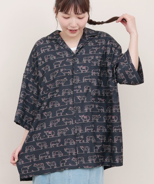 チチカカ（チチカカ）の「アソート開襟シャツ【ユニセックス】（シャツ/ブラウス・メンズ・ブラック/レッド/チャコールグレー・FREE）」の5枚目の写真