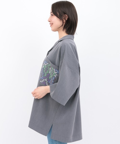 チチカカ（チチカカ）の「アソート開襟シャツ【ユニセックス】（シャツ/ブラウス・メンズ・ブラック/レッド/チャコールグレー・FREE）」の13枚目の写真