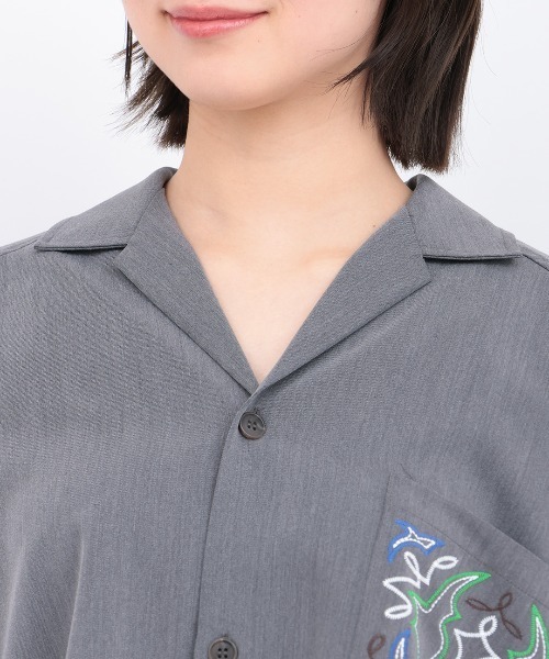 チチカカ（チチカカ）の「アソート開襟シャツ【ユニセックス】（シャツ/ブラウス・メンズ・ブラック/レッド/チャコールグレー・FREE）」の15枚目の写真