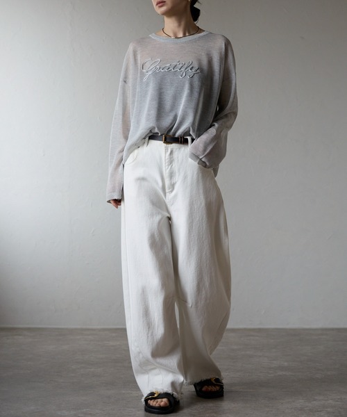 ロゴ入りシアーニットプルオーバー（ニット/セーター）｜each（イーチ