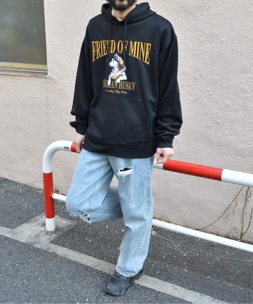 MODISH GAZE(モディシュガゼ)の「【MODISH GAZE】ハスキー犬裏毛プルパーカー (CP)(パーカー・メンズ・アッシュグレー/チャコール/ブラック・L/M)」の14枚目の写真