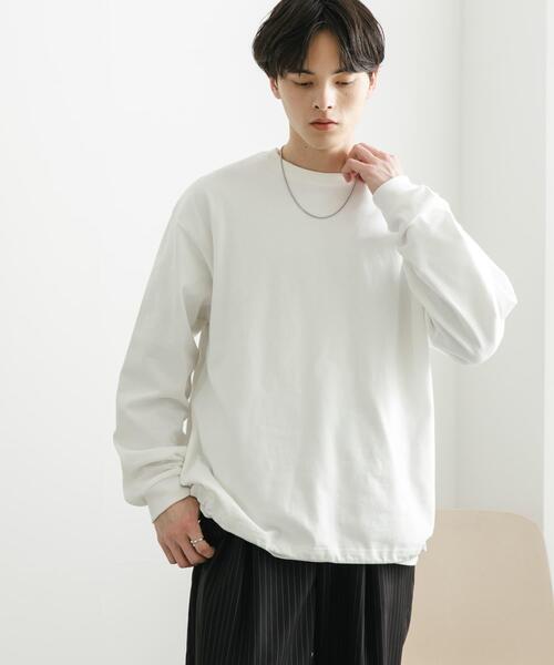 SENSE OF PLACE by URBAN RESEARCH(センスオブプレイスバイアーバンリサーチ)の「『ユニセックス』アソートドローコードロングスリーブTシャツ(Tシャツ/カットソー・メンズ・チャコールグレー/ブラウン/ブラック系その他/ホワイト・MEDIUM/LARGE)」の5枚目の写真