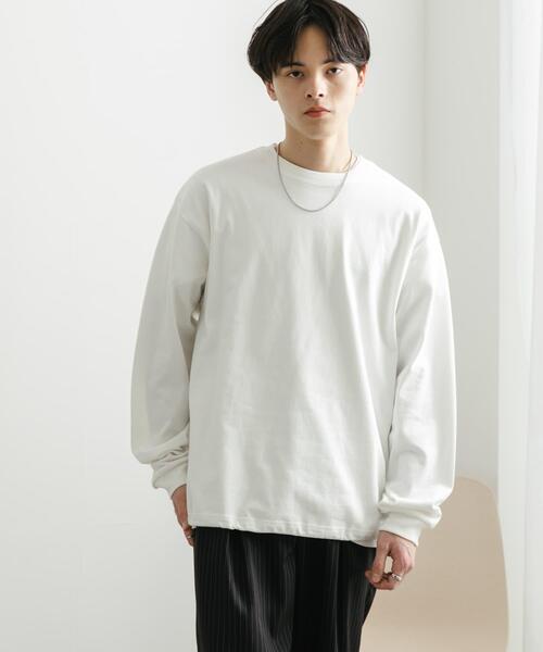 SENSE OF PLACE by URBAN RESEARCH(センスオブプレイスバイアーバンリサーチ)の「『ユニセックス』アソートドローコードロングスリーブTシャツ(Tシャツ/カットソー・メンズ・チャコールグレー/ブラウン/ブラック系その他/ホワイト・MEDIUM/LARGE)」の6枚目の写真