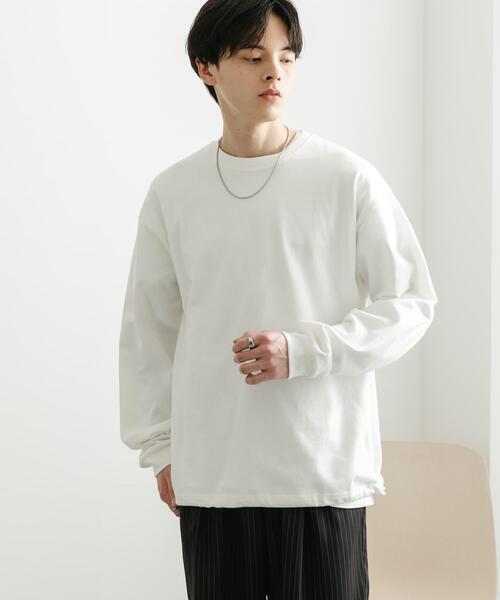 SENSE OF PLACE by URBAN RESEARCH(センスオブプレイスバイアーバンリサーチ)の「『ユニセックス』アソートドローコードロングスリーブTシャツ(Tシャツ/カットソー・メンズ・チャコールグレー/ブラウン/ブラック系その他/ホワイト・MEDIUM/LARGE)」の7枚目の写真