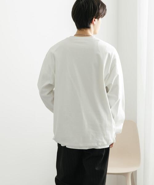 SENSE OF PLACE by URBAN RESEARCH(センスオブプレイスバイアーバンリサーチ)の「『ユニセックス』アソートドローコードロングスリーブTシャツ(Tシャツ/カットソー・メンズ・チャコールグレー/ブラウン/ブラック系その他/ホワイト・MEDIUM/LARGE)」の8枚目の写真