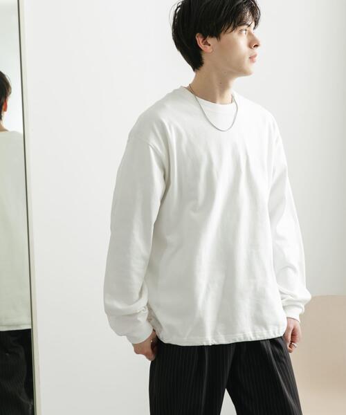 SENSE OF PLACE by URBAN RESEARCH(センスオブプレイスバイアーバンリサーチ)の「『ユニセックス』アソートドローコードロングスリーブTシャツ(Tシャツ/カットソー・メンズ・チャコールグレー/ブラウン/ブラック系その他/ホワイト・MEDIUM/LARGE)」の9枚目の写真