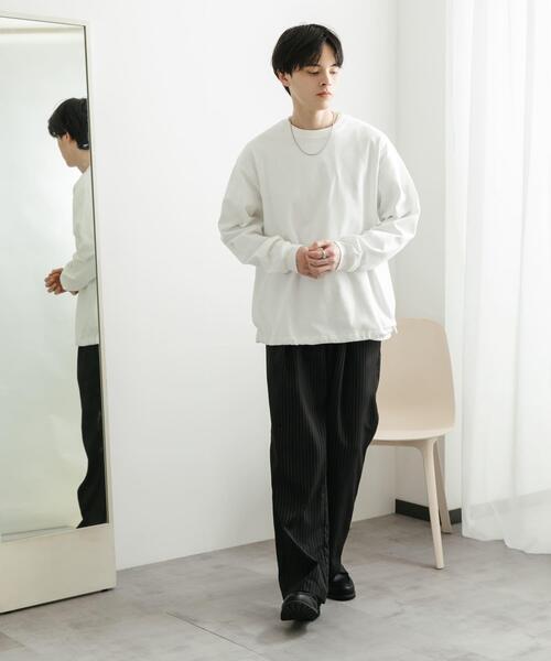 SENSE OF PLACE by URBAN RESEARCH(センスオブプレイスバイアーバンリサーチ)の「『ユニセックス』アソートドローコードロングスリーブTシャツ(Tシャツ/カットソー・メンズ・チャコールグレー/ブラウン/ブラック系その他/ホワイト・MEDIUM/LARGE)」の10枚目の写真