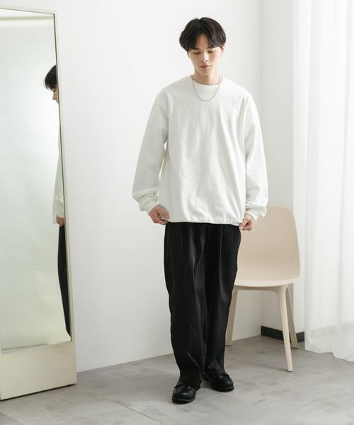 SENSE OF PLACE by URBAN RESEARCH(センスオブプレイスバイアーバンリサーチ)の「『ユニセックス』アソートドローコードロングスリーブTシャツ(Tシャツ/カットソー・メンズ・チャコールグレー/ブラウン/ブラック系その他/ホワイト・MEDIUM/LARGE)」の11枚目の写真