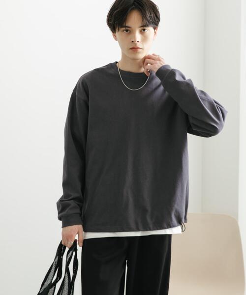 SENSE OF PLACE by URBAN RESEARCH(センスオブプレイスバイアーバンリサーチ)の「『ユニセックス』アソートドローコードロングスリーブTシャツ(Tシャツ/カットソー・メンズ・チャコールグレー/ブラウン/ブラック系その他/ホワイト・MEDIUM/LARGE)」の15枚目の写真