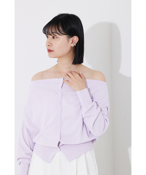Rouge vif（ルージュヴィフ）の「オフショルダー2WAYカーディガン（カーディガン/ボレロ・レディース・ラベンダー/ライトグレー/チャコールグレー・フリー）」の9枚目の写真