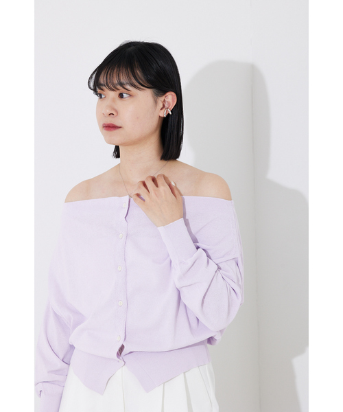 Rouge vif（ルージュヴィフ）の「オフショルダー2WAYカーディガン（カーディガン/ボレロ・レディース・ラベンダー/ライトグレー/チャコールグレー・フリー）」の10枚目の写真
