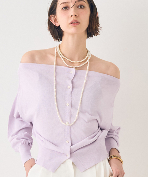 Rouge vif（ルージュヴィフ）の「オフショルダー2WAYカーディガン（カーディガン/ボレロ・レディース・ラベンダー/ライトグレー/チャコールグレー・フリー）」の11枚目の写真