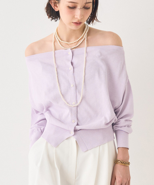 Rouge vif（ルージュヴィフ）の「オフショルダー2WAYカーディガン（カーディガン/ボレロ・レディース・ラベンダー/ライトグレー/チャコールグレー・フリー）」の12枚目の写真