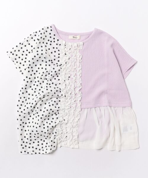 unica(ユニカ)の「ドッキングフリルドットブラウス(シャツ/ブラウス・キッズ・ライトパープル/ブラック・XL/L/M/S)」の13枚目の写真