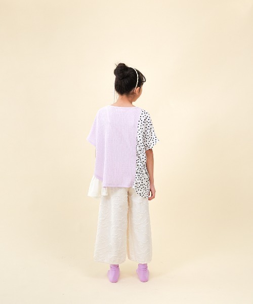 unica(ユニカ)の「ドッキングフリルドットブラウス(シャツ/ブラウス・キッズ・ライトパープル/ブラック・XL/L/M/S)」の7枚目の写真