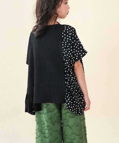 unica(ユニカ)の「ドッキングフリルドットブラウス(シャツ/ブラウス・キッズ・ライトパープル/ブラック・XL/L/M/S)」の10枚目の写真