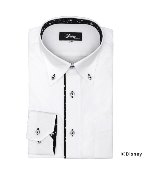 TOKYO SHIRTS(トウキョウシャツ)の「【Disney ディズニー】形態安定ノーアイロン ボタンダウン 長袖ビジネスワイシャツ(ビジネスシャツ・メンズ・ホワイト・首回り37cm-裄丈80cm/首回り39cm-裄丈80cm/首回り39cm-裄丈84cm/首回り41cm-裄丈82cm/首回り41cm-裄丈86cm/首回り42cm-裄丈82cm/首回り42cm-裄丈86cm/首回り43cm-裄丈82cm/首回り43cm-裄丈86cm/首回り37cm-裄丈84cm)」の1枚目の写真