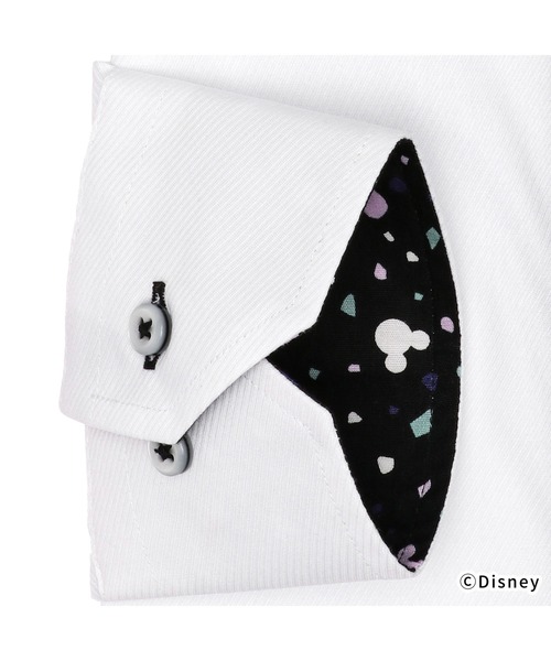 TOKYO SHIRTS(トウキョウシャツ)の「【Disney ディズニー】形態安定ノーアイロン ボタンダウン 長袖ビジネスワイシャツ(ビジネスシャツ・メンズ・ホワイト・首回り37cm-裄丈80cm/首回り39cm-裄丈80cm/首回り39cm-裄丈84cm/首回り41cm-裄丈82cm/首回り41cm-裄丈86cm/首回り42cm-裄丈82cm/首回り42cm-裄丈86cm/首回り43cm-裄丈82cm/首回り43cm-裄丈86cm/首回り37cm-裄丈84cm)」の3枚目の写真