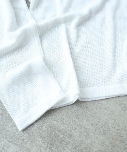 bulle de savon(ビュルデサボン)の「△hana×mesh ジャガード 長袖プルオーバー(Tシャツ/カットソー・レディース・カーキ/チャコールグレー/ホワイト/キナリ・FREE)」の11枚目の写真