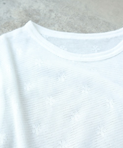 bulle de savon(ビュルデサボン)の「△hana×mesh ジャガード 長袖プルオーバー(Tシャツ/カットソー・レディース・カーキ/チャコールグレー/ホワイト/キナリ・FREE)」の12枚目の写真