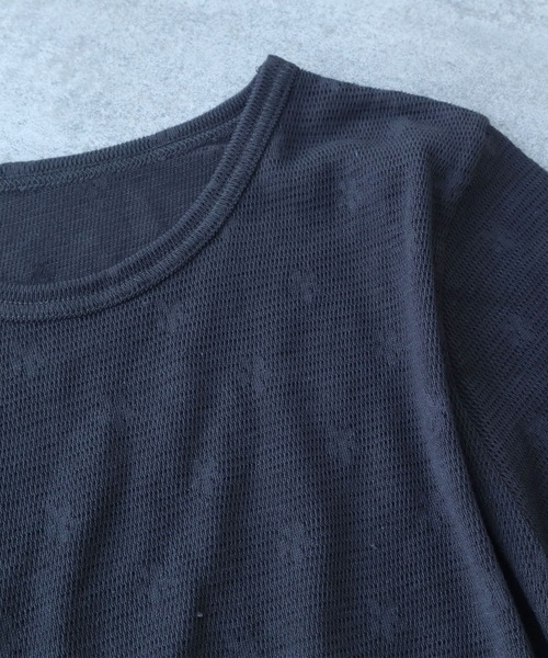 bulle de savon(ビュルデサボン)の「△hana×mesh ジャガード 長袖プルオーバー(Tシャツ/カットソー・レディース・カーキ/チャコールグレー/ホワイト/キナリ・FREE)」の8枚目の写真